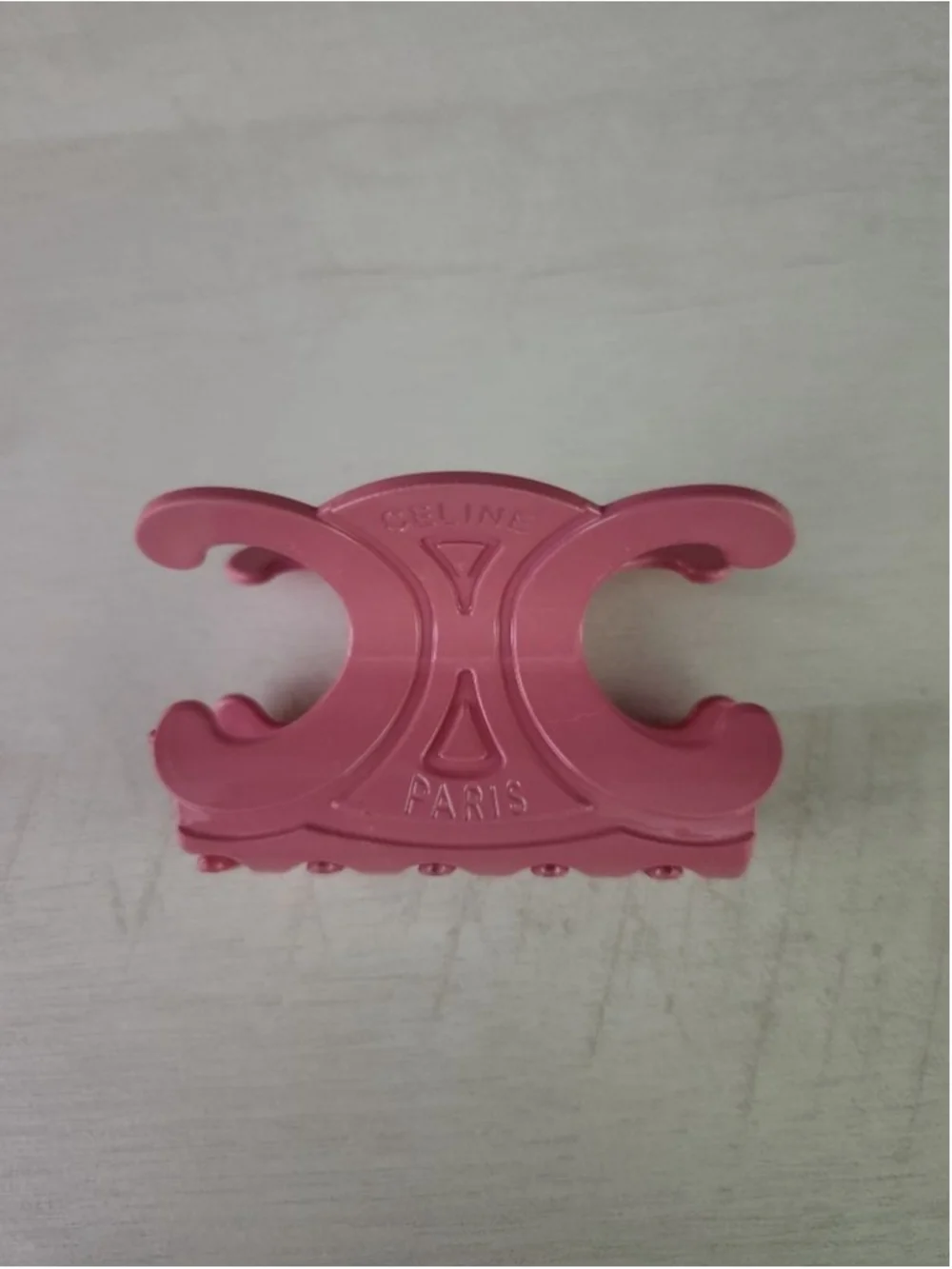 NEW Celine Large Triomphe Hair Claw Clip in Pastel Pink Acetate